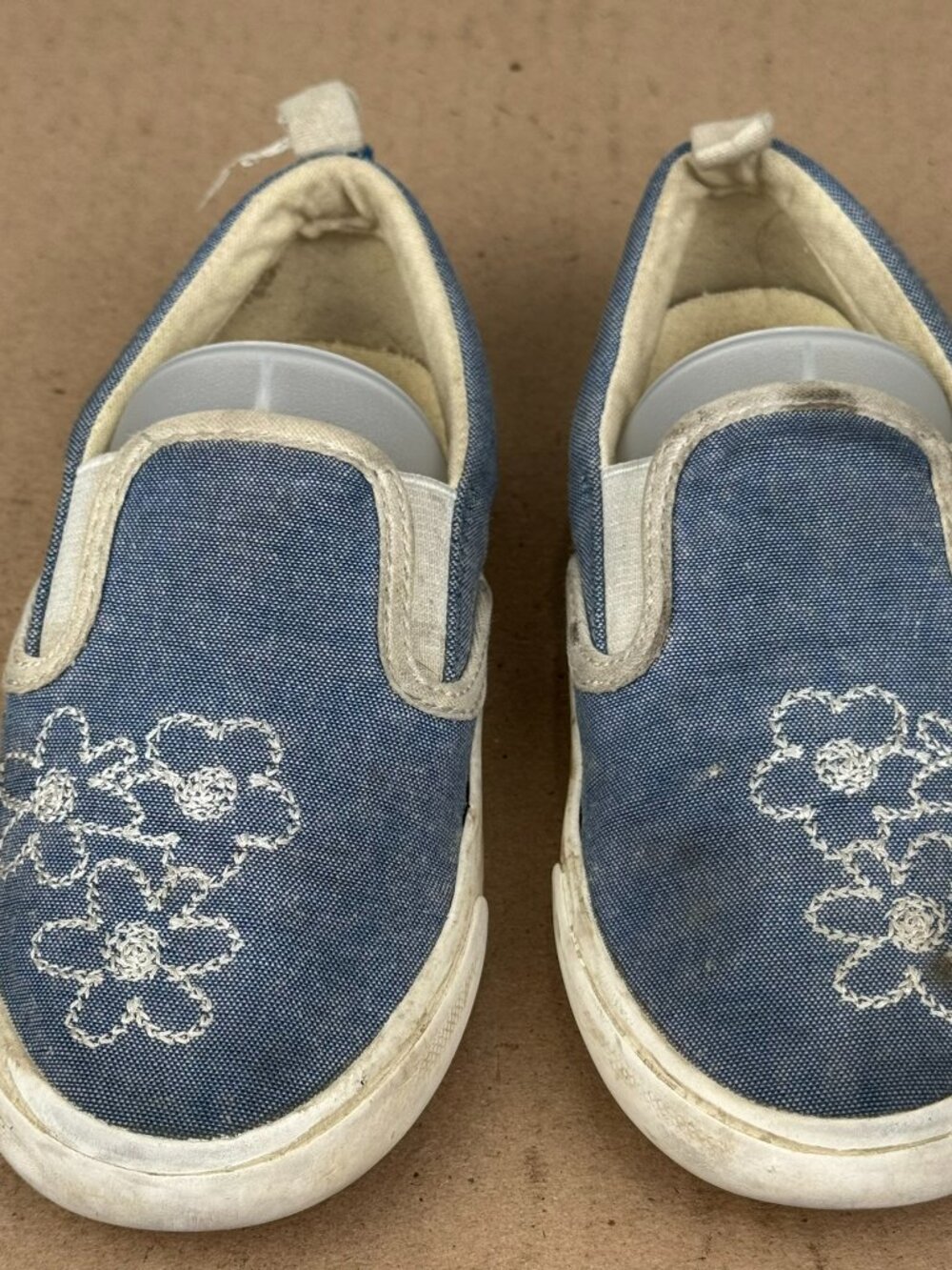 Old Navy Toddler Girls Blue Denim Canvas Slip On Shoes Wildflowers Size 10